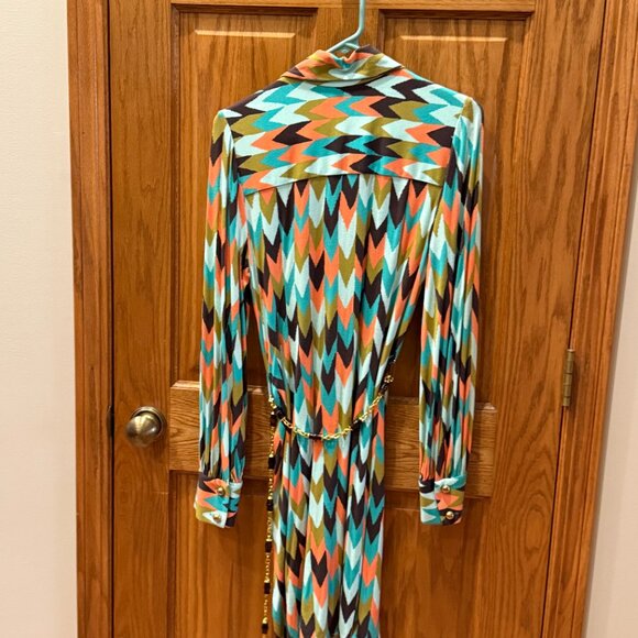 Milly Southwestern Print Shirtdress, belted, SZ M; NWT - Picture 2 of 8